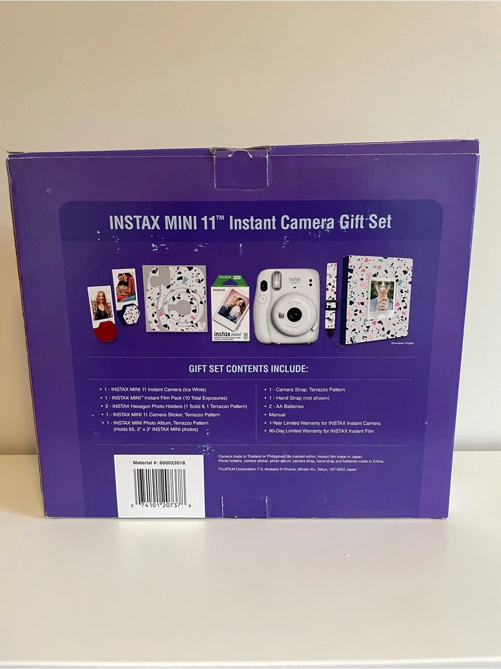 Instax Mini 11 Instant Camera Gift Set - White with Terrazzo Pattern Accessories